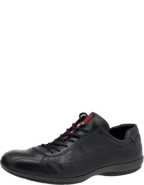 Prada Sport Black Leather Low Top Sneaker