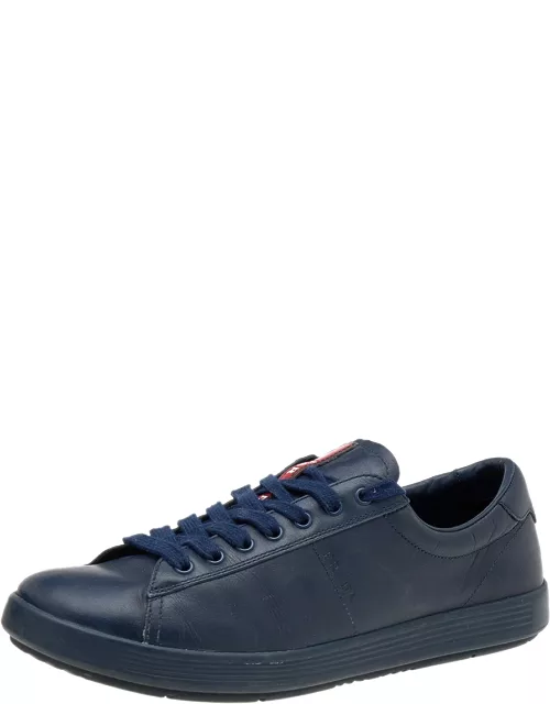 Prada Sport Blue Leather Low Top Sneaker
