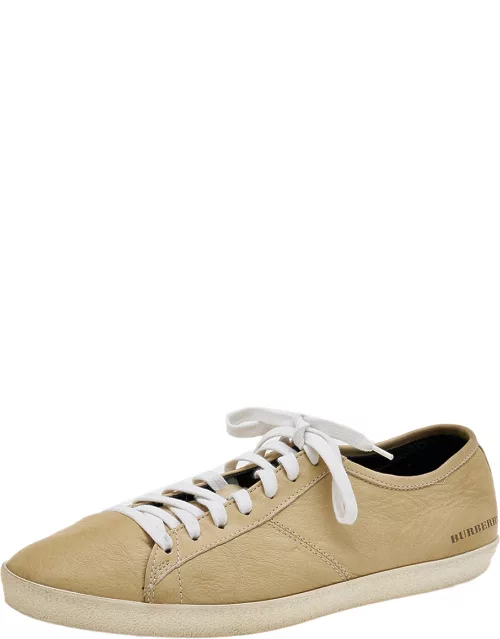 Burberry Beige Leather Low Top Sneaker