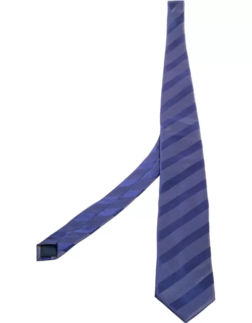 Lanvin Blue Striped Silk Tie