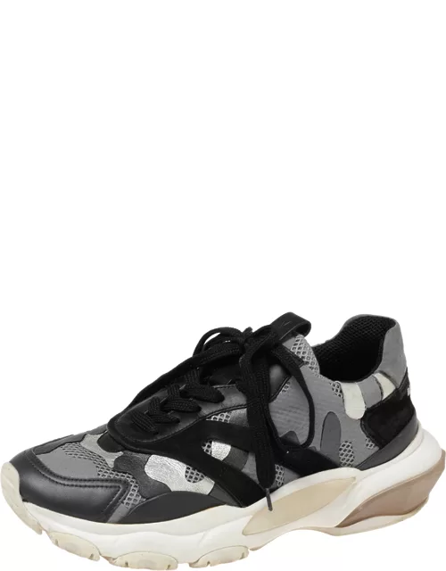 Valentino Multicolor Mesh And Suede Bounce Low Top Sneaker
