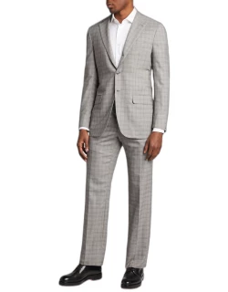 Men's Plaid Wool Two-Piece Suit