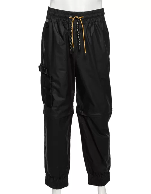 Fendi Black Synthetic Convertible Zipped Cargo Trousers