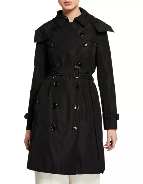 Kensington Double-Breasted Trench Coat with Detachable Hood