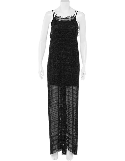 Missoni Black Lurex Crochet Knit Maxi Dress