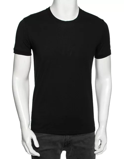 Dolce & Gabbana Black Cotton Crew Neck Short Sleeve T-Shirt