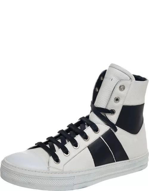 Amiri White/Black Leather Sunset High Top Sneaker