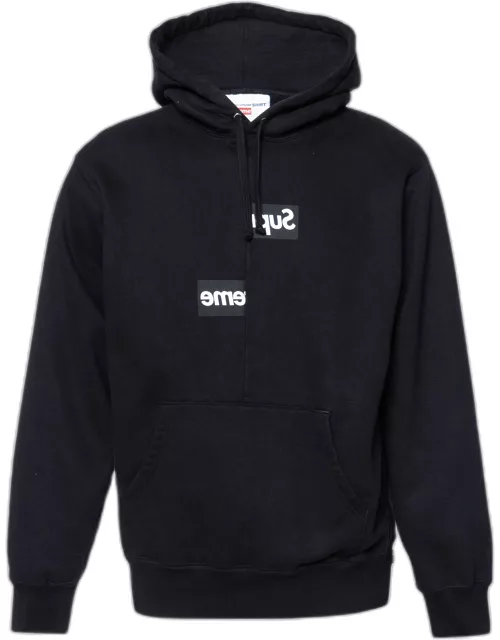 Supreme x Comme des Garçons Black Terry Knit Split Logo Hoodie