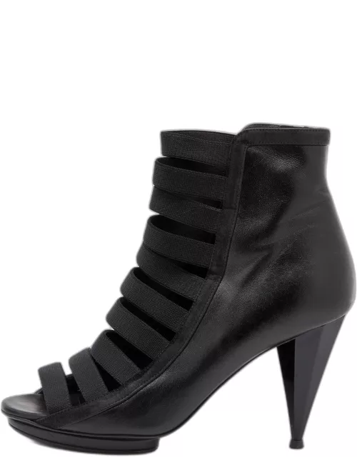 Gucci Black Elastic And Leather Isadora Gladiator Bootie
