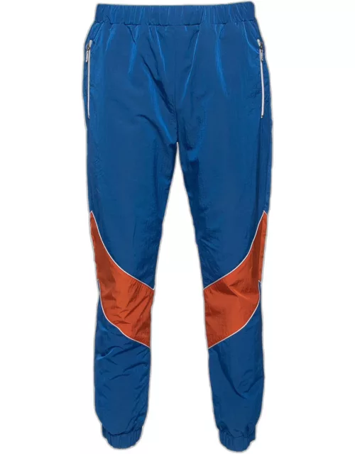Gucci Blue & Orange Paneled Synthetic Track Pants