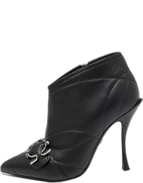 Dolce & Gabbana Black Leather Ankle Devotion Ankle Boot