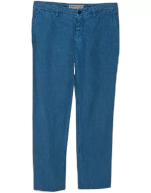 Etro Blue Linen Tapered Pants