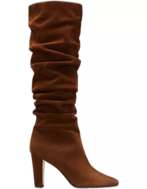 Calassohi Ruched Suede Tall Boot