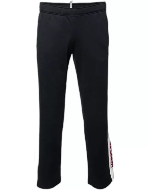 Moncler Grenoble Black Jersey Contrast Trimmed Sweatpants