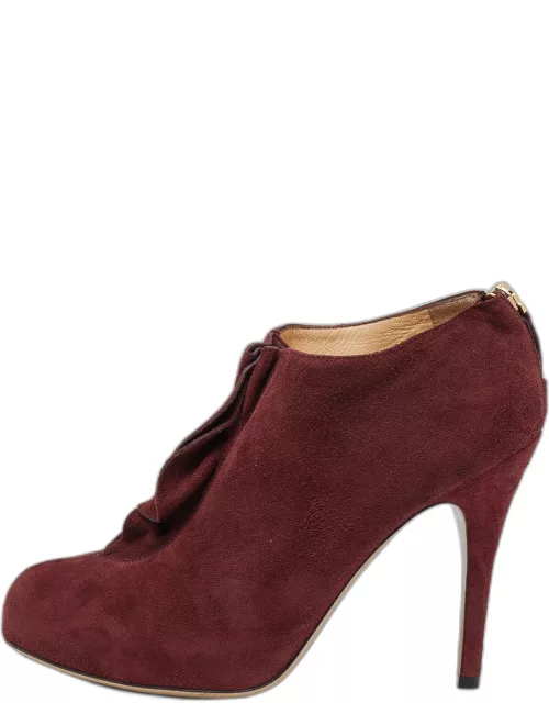 Valentino Red Suede Ankle Bootie