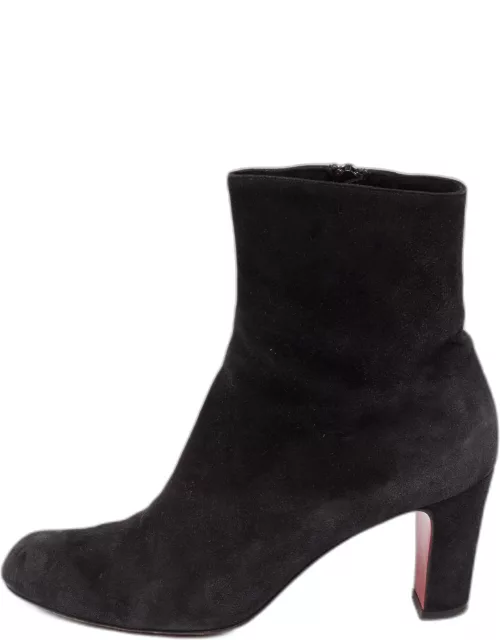 Christian Louboutin Black Suede Ankle Boot