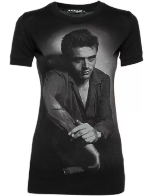 Dolce & Gabbana Black Cotton James Dean Printed T-Shirt