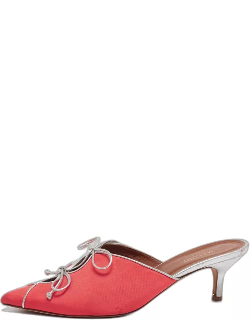 Malone Souliers Pink/Silver Canvas And Leather Maisie Sandal
