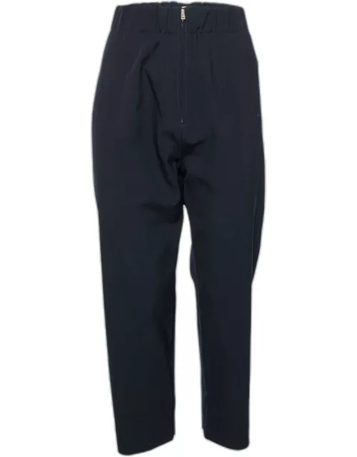 Marni Navy Blue Crepe Tapered Pants
