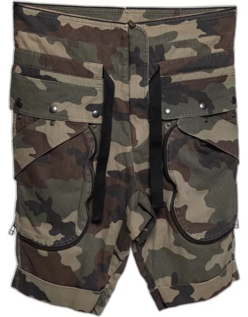 Faith Connexion Camouflage Printed Cotton Rolled Up Cuffs Shorts
