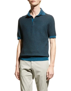 Men's Jacquard Cashmere Polo Shirt