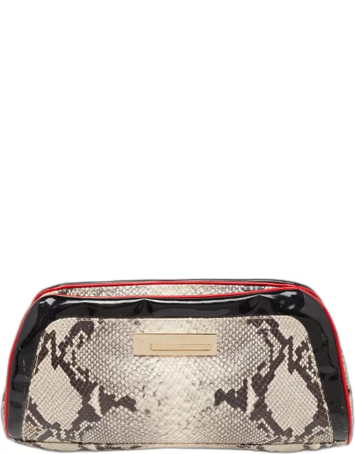 Giuseppe Zanotti Multicolour Python Embossed and Patent Leather Clutch
