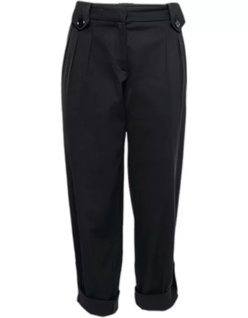 Moschino Black Crepe Cropped Trousers