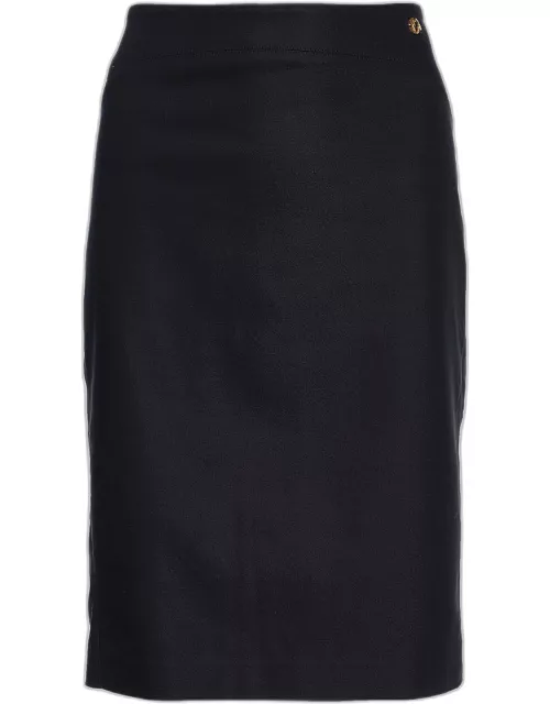 Versace Collection Black Cotton Knit Pencil Skirt