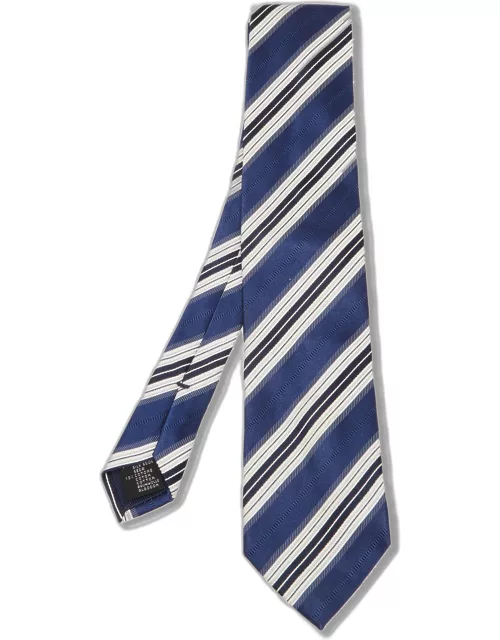 Ermenegildo Zegna Vintage Striped Silk Blend Classic Tie