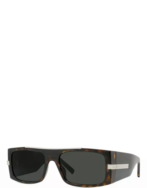 Men's Flat-Top Rectangle 4G-Logo Sunglasse