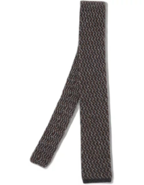 Ermenegildo Zegna Couture Bicolor Chevron Cashmere Knit Tie