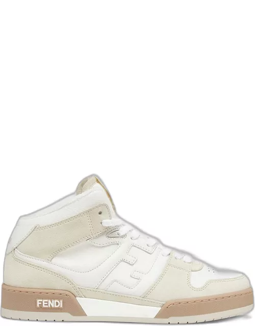 Match Mixed Leather Mid-Top Sneaker