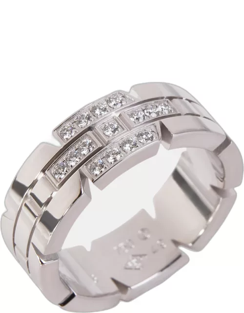Cartier Tank Francaise 18K White Gold Diamond Ring EU