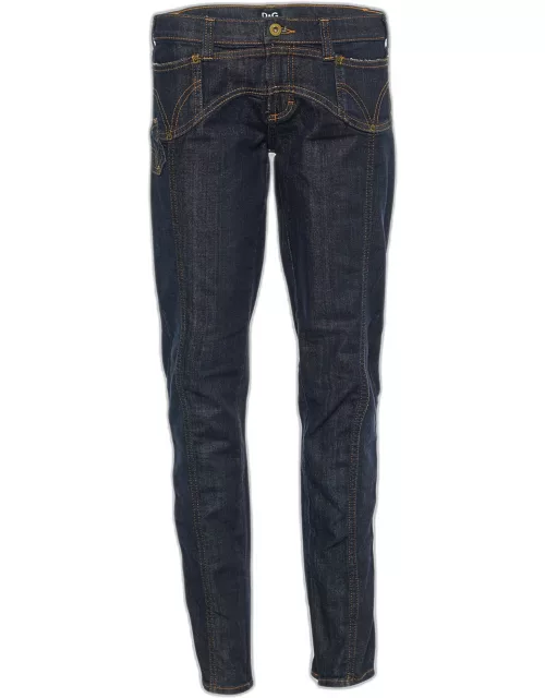 D & G Blue Denim Zipped Hem Detail Jeans