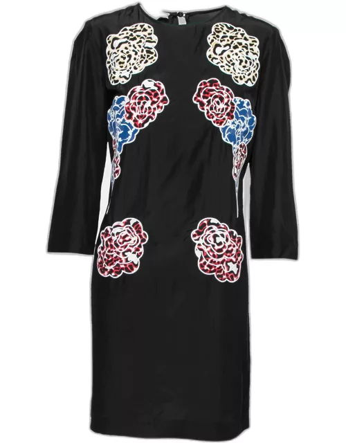 Stella McCartney Black Silk Embroidered Mini Dress