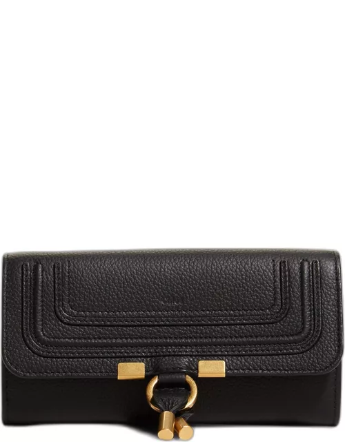 Marcie Long Flap Wallet in Grained Leather