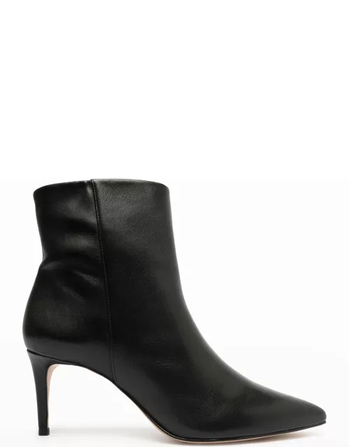 Mikki Mid Leather Pointed-Toe Bootie