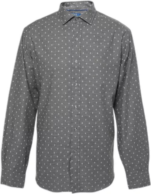 Polo Ralph Lauren Grey Cotton Long Sleeve Button Front Shirt