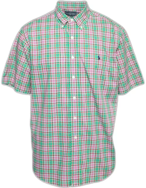 Ralph Lauren Green & Pink Checked Cotton Classic Fit Shirt