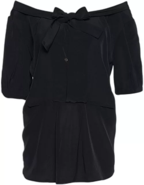 Marni Black Rayon Button Front Top