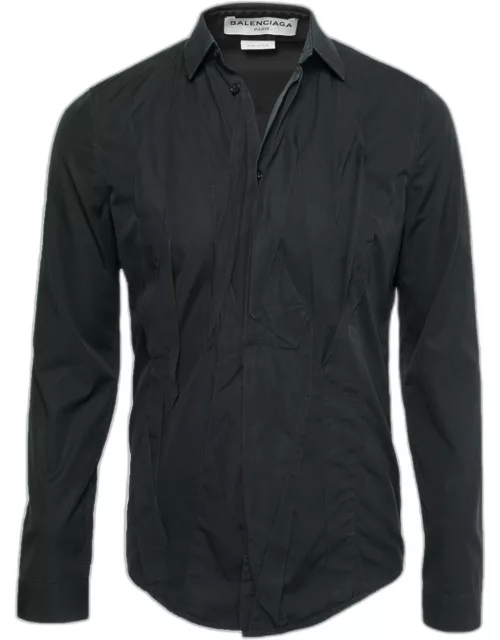 Balenciaga Black Cotton Button Front Shirt