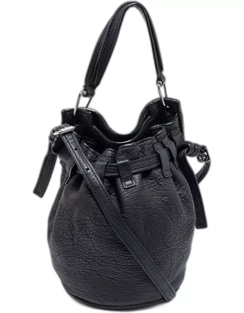 Alexander Wang Black Textured Leather Diego Bucket Bag
