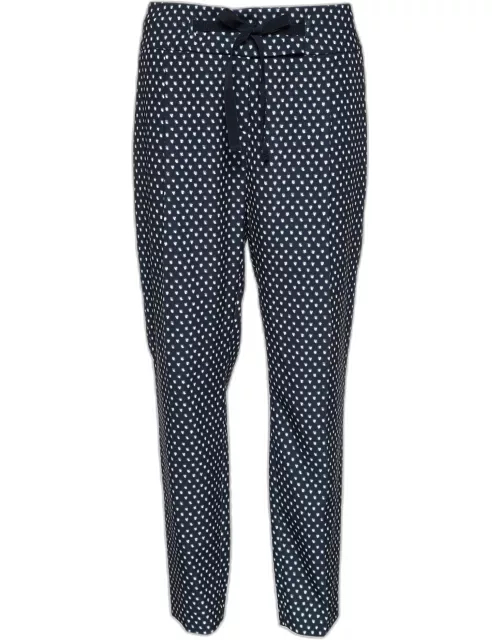 Weekend Max Mara Black Dot Print Crepe Tapered Trousers