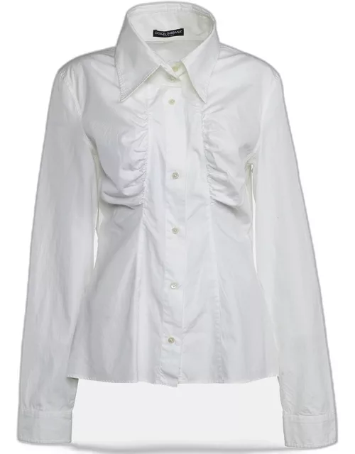 Dolce & Gabbana White Cotton Button Front Shirt