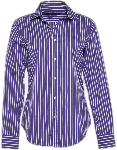 Ralph Lauren Purple Striped Cotton Long Sleeve Shirt