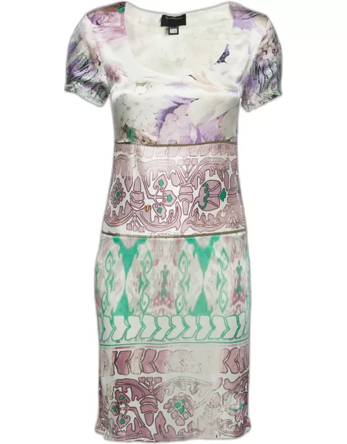 Class by Roberto Cavalli Multicolor Floral Printed Satin Dresses