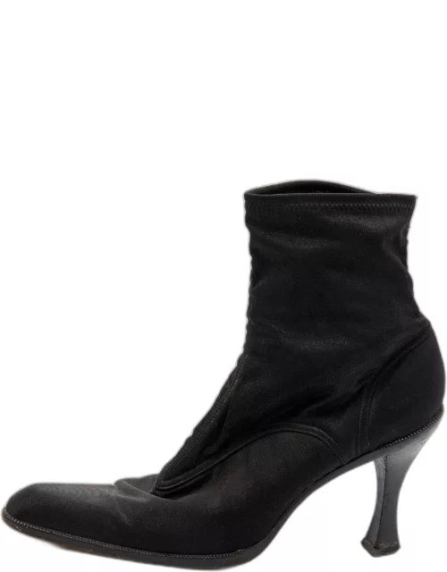Sergio Rossi Black Spandex Ankle Length Boot