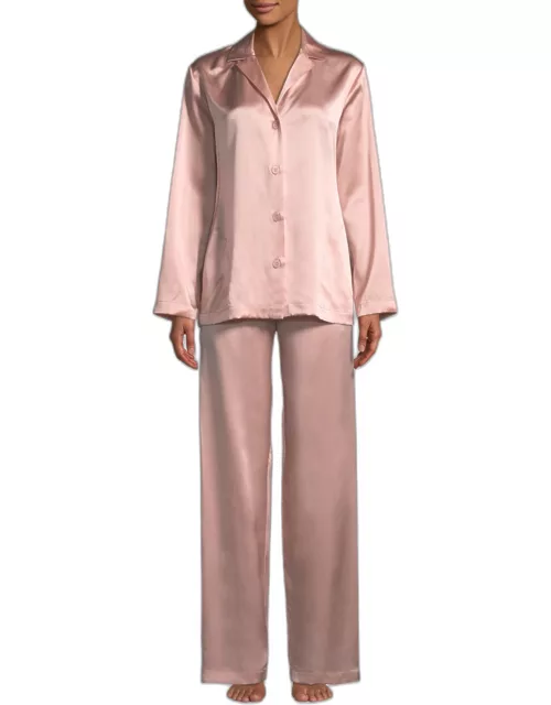 Long-Sleeve Silk Pajama Set
