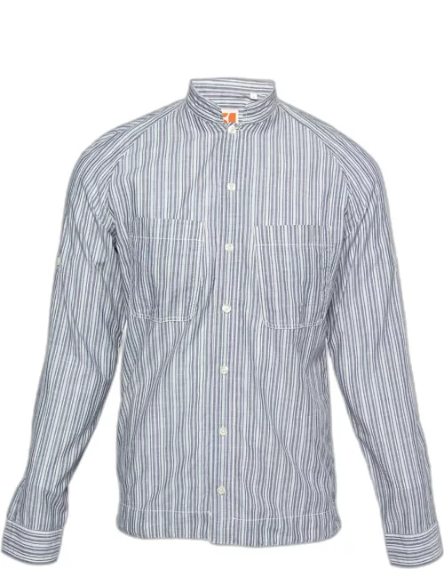 Boss Orange by Hugo Boss Multicolor Striped Cotton Long Sleeve Shirt