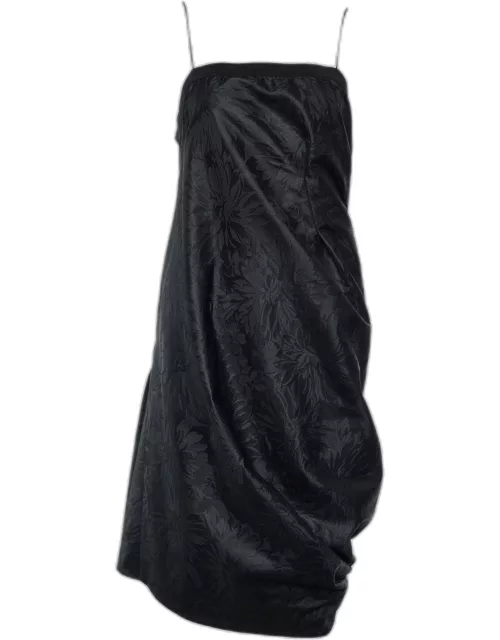 Sportmax Black Floral Print Synthetic Sleeveless Dress